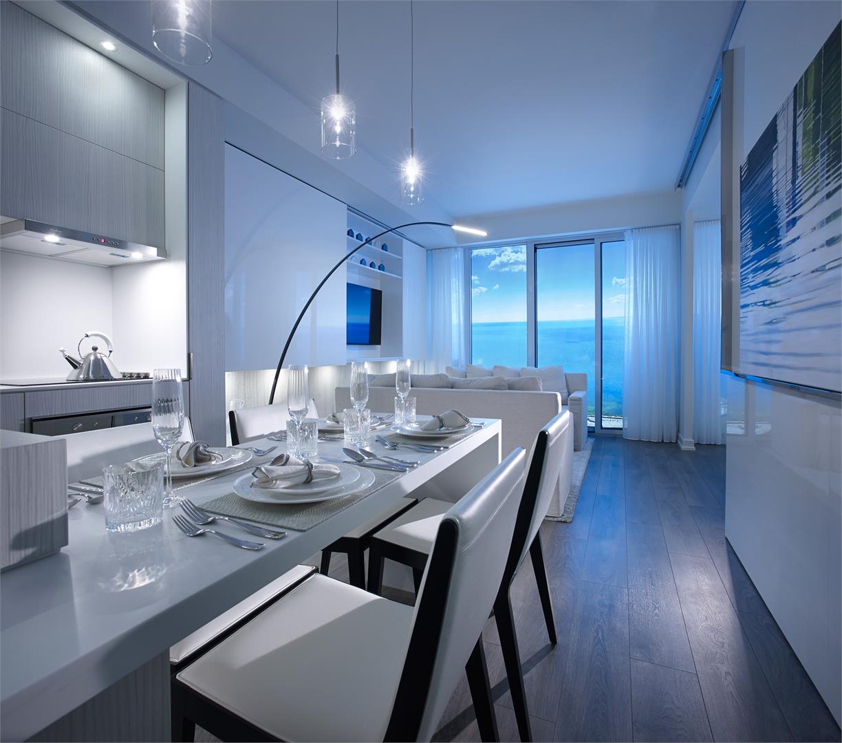 Rendering of Nautique Lakefront Residences suite dining area