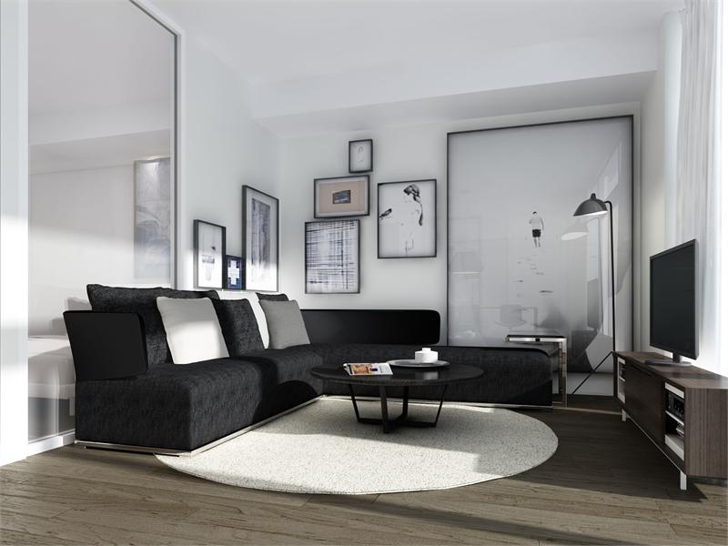 TEN 93 Condos Living Room Toronto, Canada