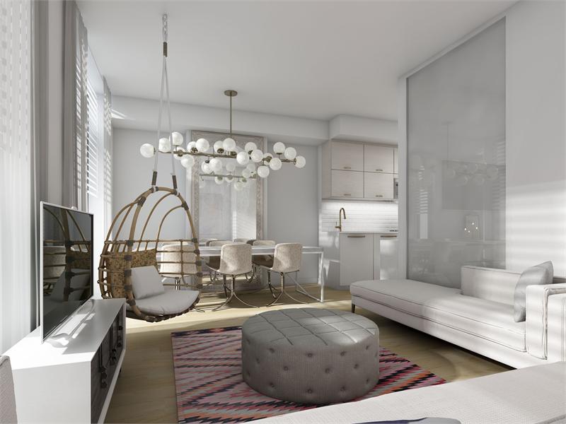 TEN 93 Condos Living Area Toronto, Canada