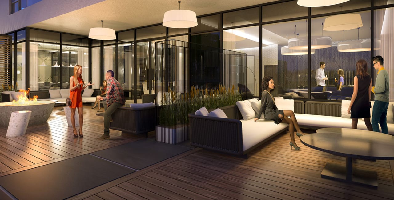 Rendering of The Colours of Emerald City Condos party room