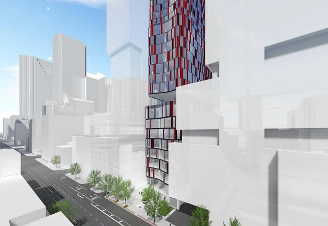 217 Adelaide West rendering of building exterior - facing southeast.