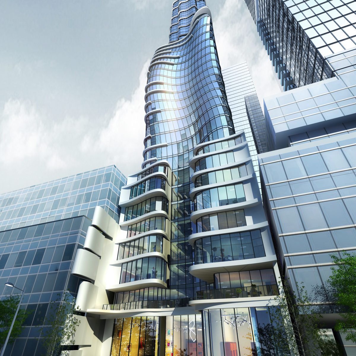 217 Adelaide West rendering of building exterior - front facing.