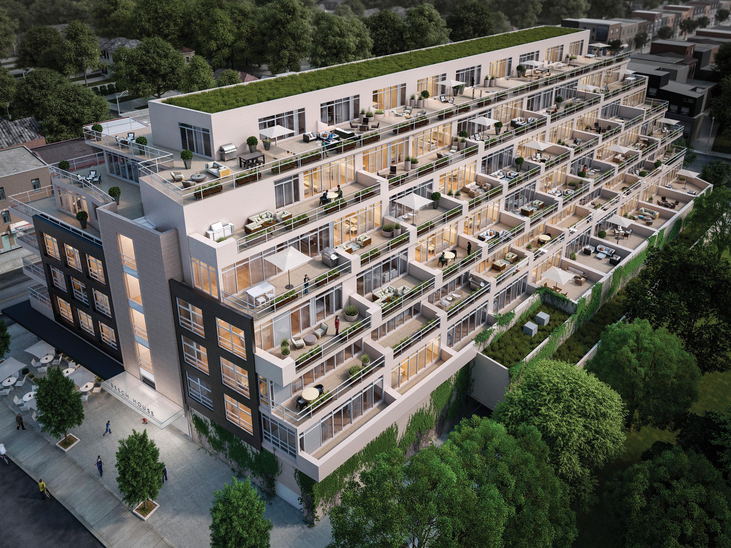 Beech House Condos Aerial View Toronto, Canada