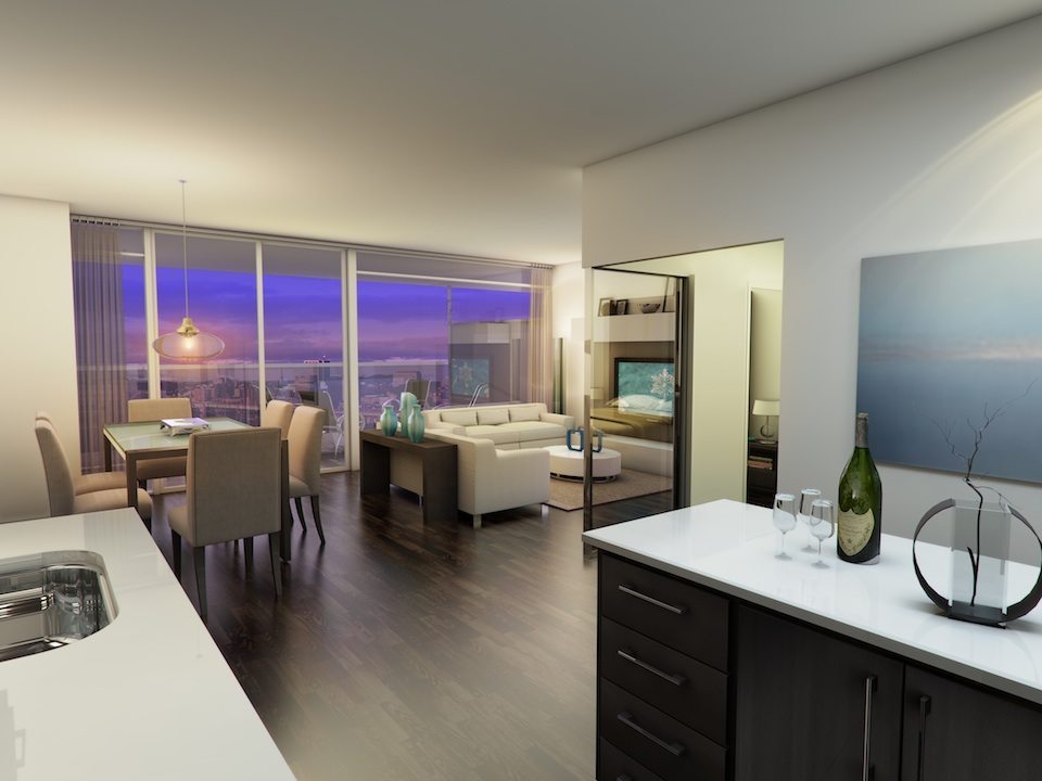 Eleven Superior Condos Living Area Toronto, Canada
