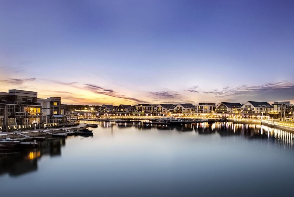 Friday Harbour Ferretti Towns evening water view