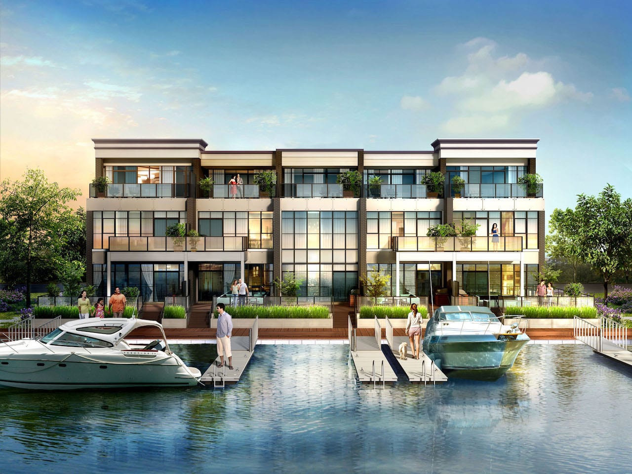 Friday Harbour Ferretti Towns exterior with marina
