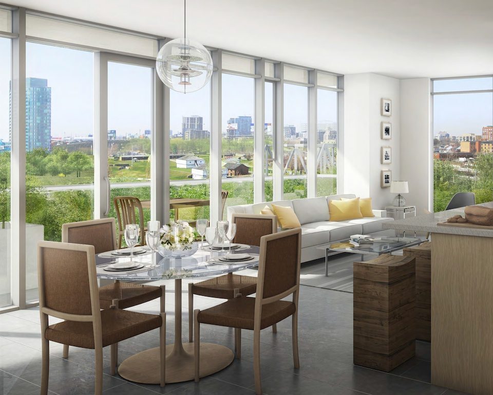 Library District Condos Living Area Toronto, Canada