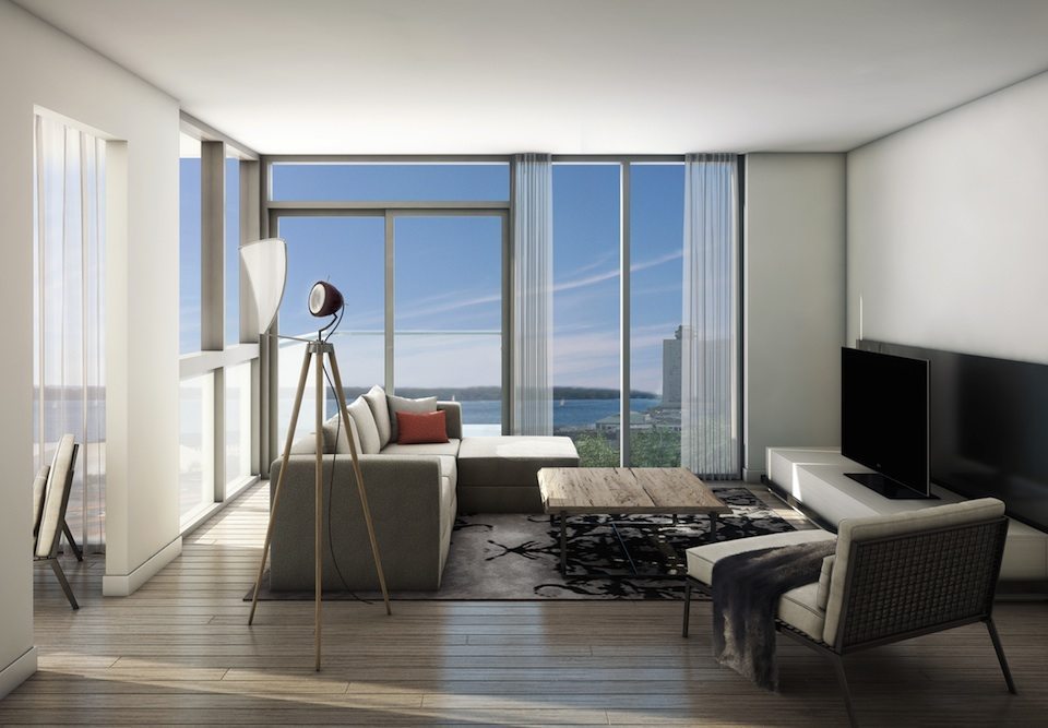 Monde Condos Living Area Toronto, Canada