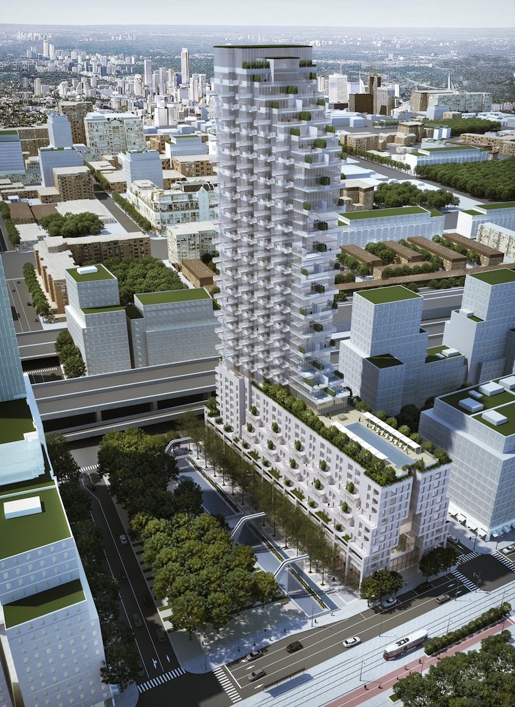 Monde Condos Aerial Building View Toronto, Canada