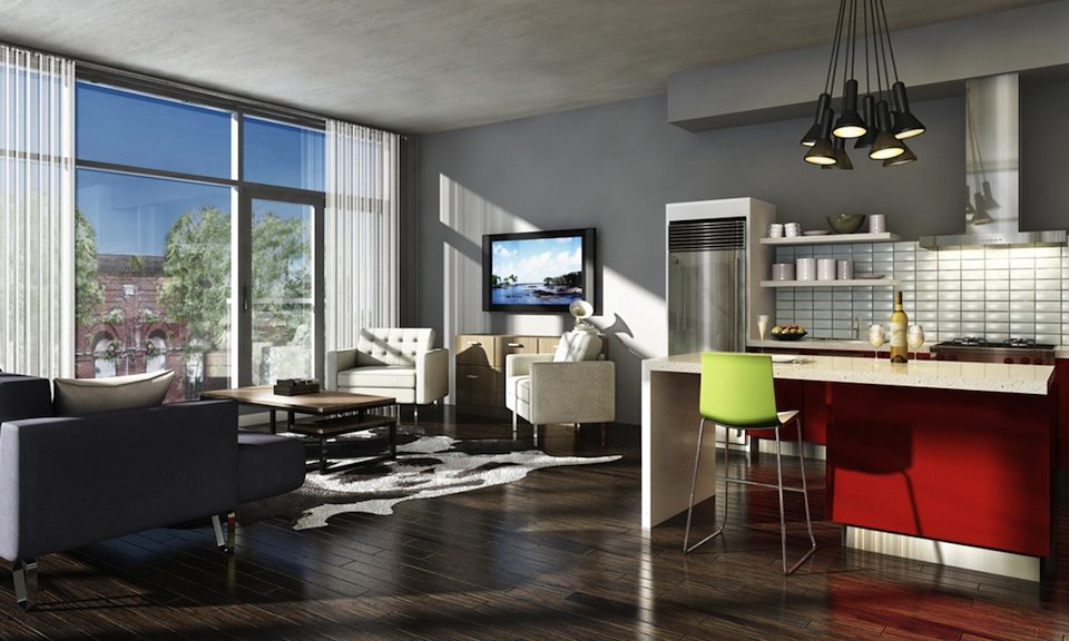 Motif Lofts + Townhomes Living Area Toronto, Canada