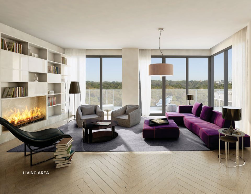 Perry Condos Living Area Toronto, Canada