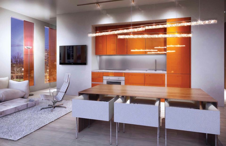 Sixty Colborne Condos Living Area Toronto, Canada