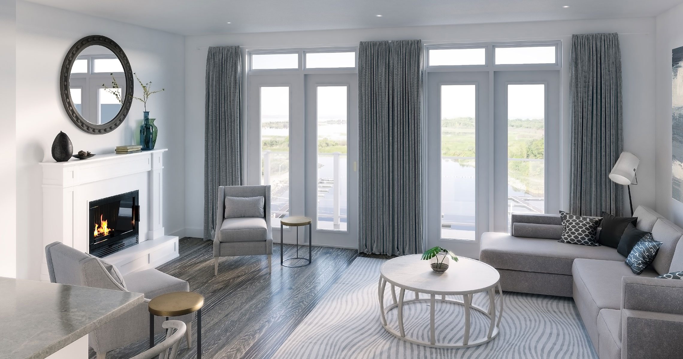 Oak Bay Condos Living Area Toronto, Canada