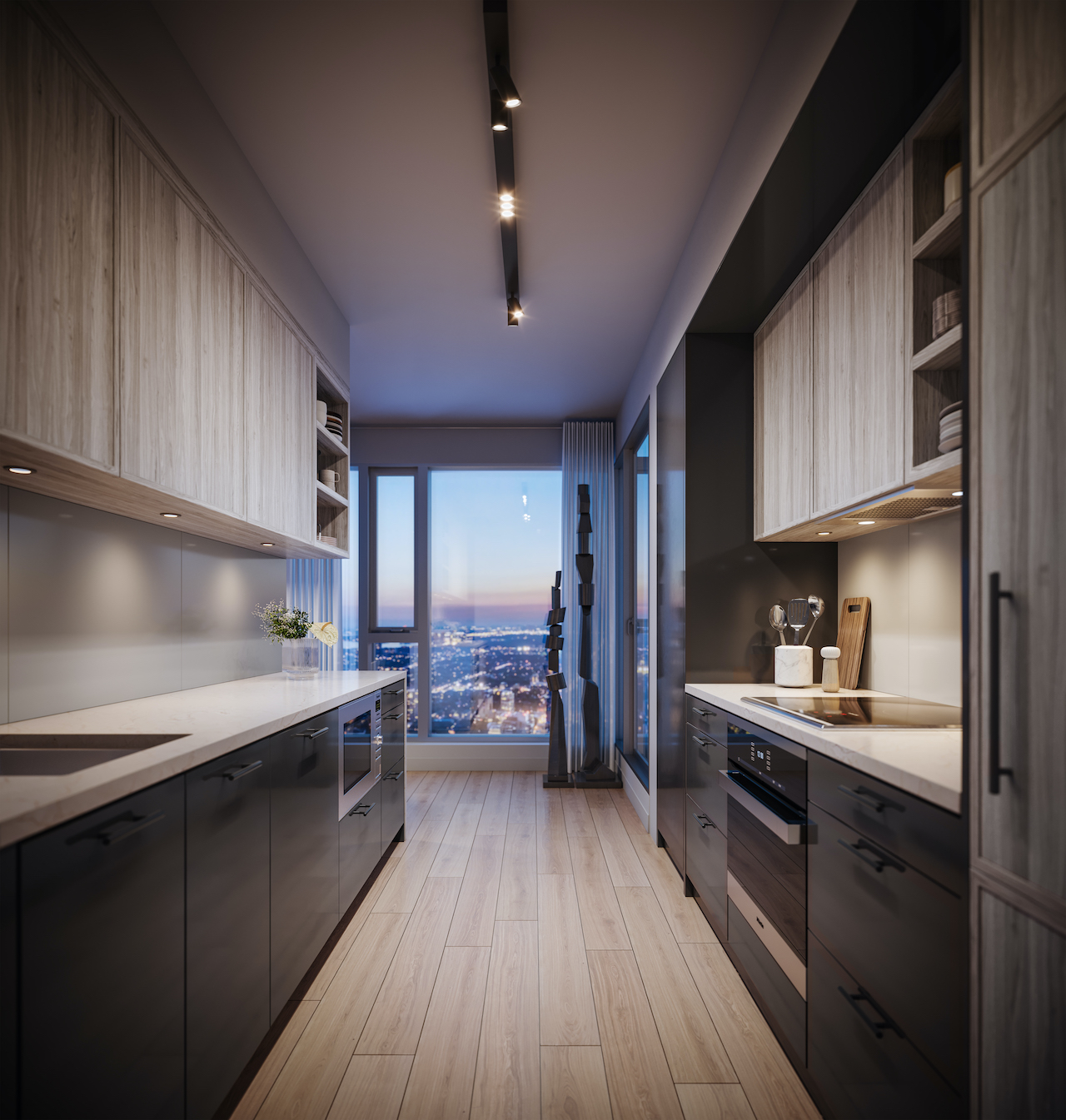 Rendering of The Pemberton Condos suite interior kitchen