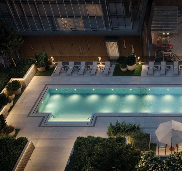 Rendering of The Pemberton Condos outdoor swimming pool
