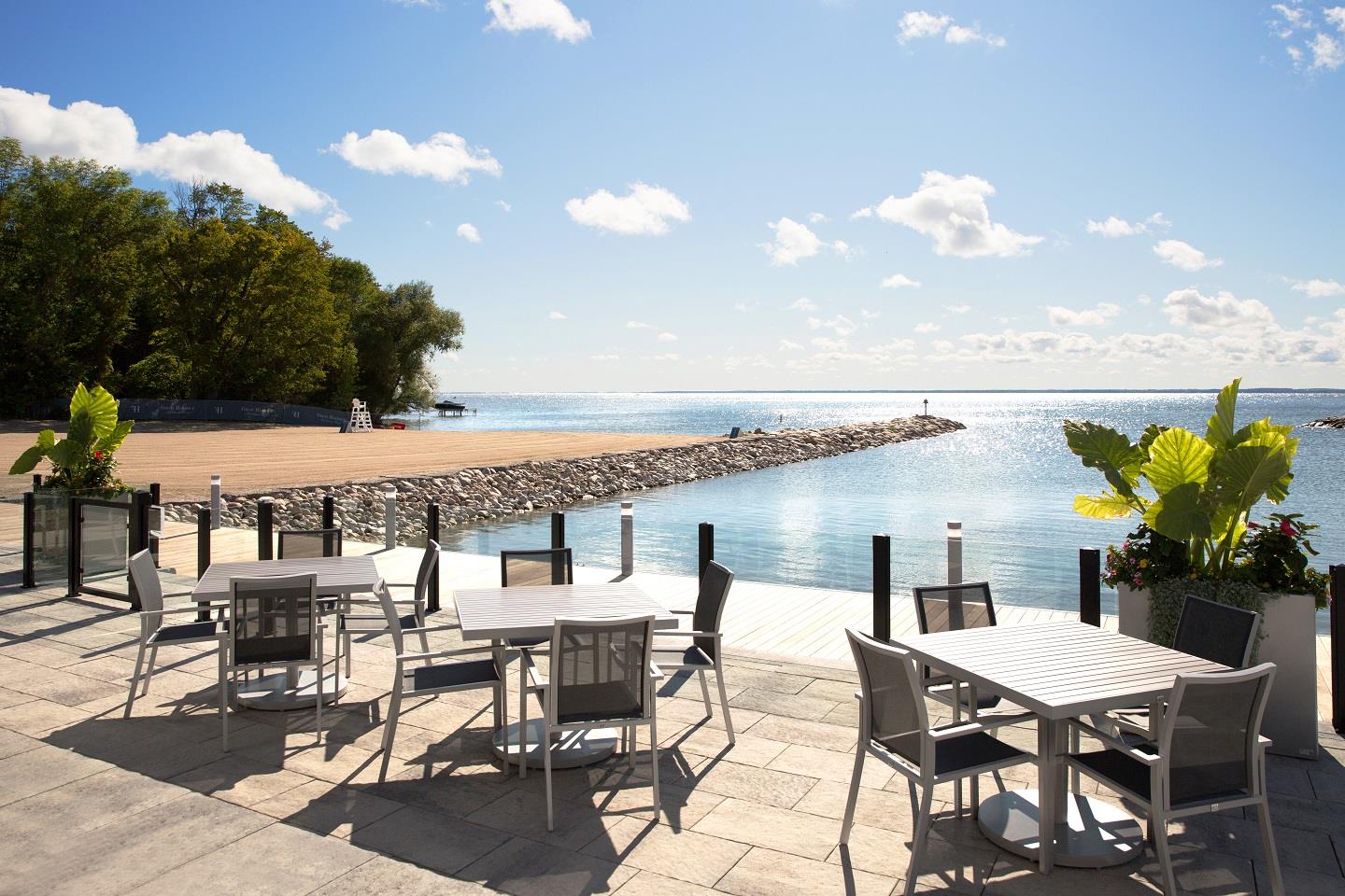 Friday Harbour Resort Condos and Towns beach club patio