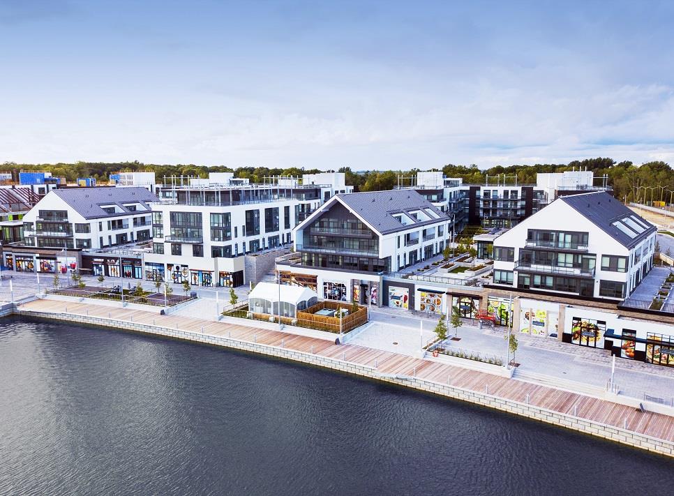 Friday Harbour Resort Condos and Towns boardwalk aerial