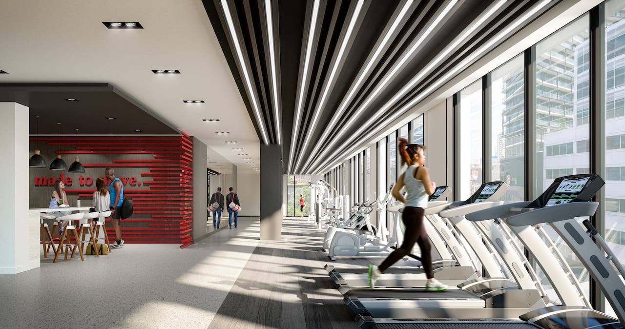 Rendering of Peter and Adelaide Condos gym
