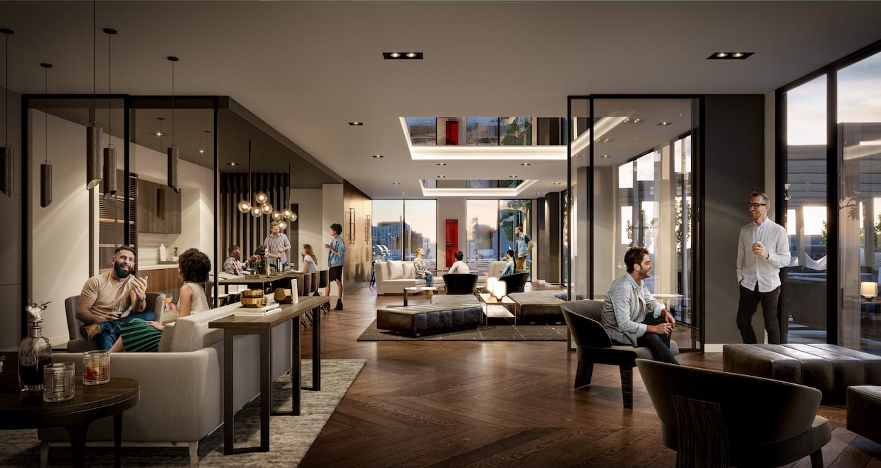 Rendering of Peter and Adelaide Condos party room