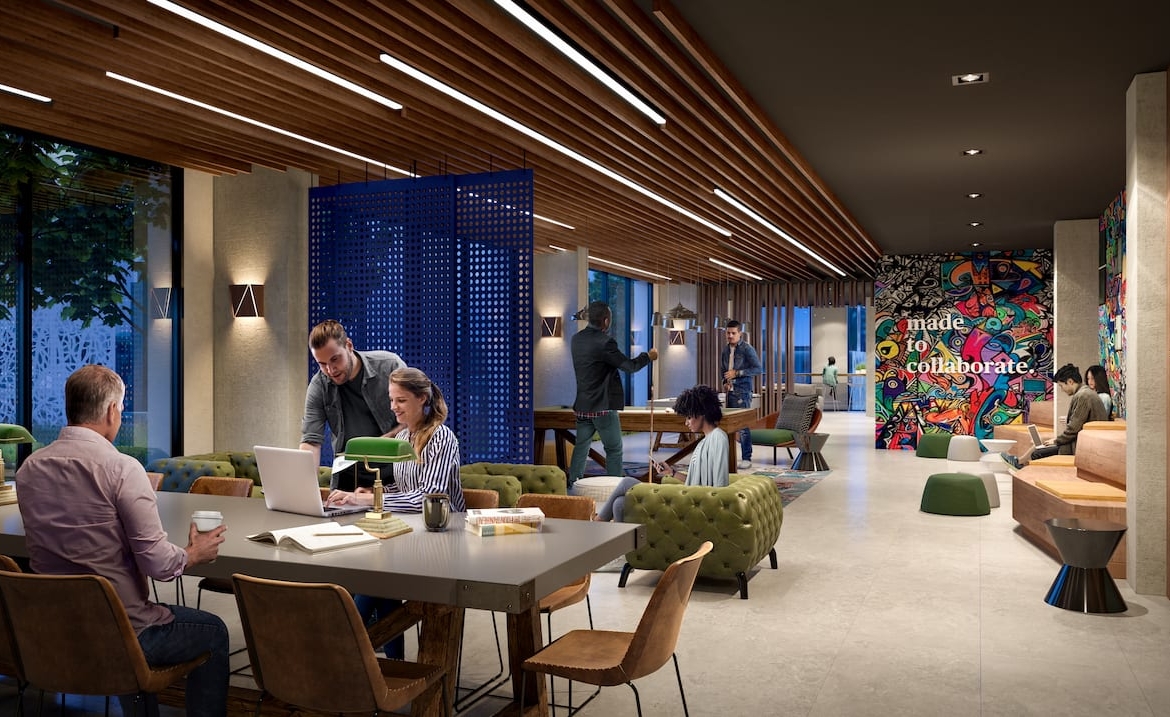 Rendering of Peter and Adelaide Condos REC room