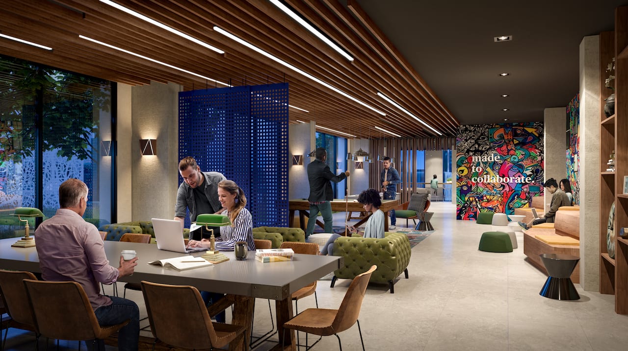 Rendering of Peter and Adelaide Condos REC room