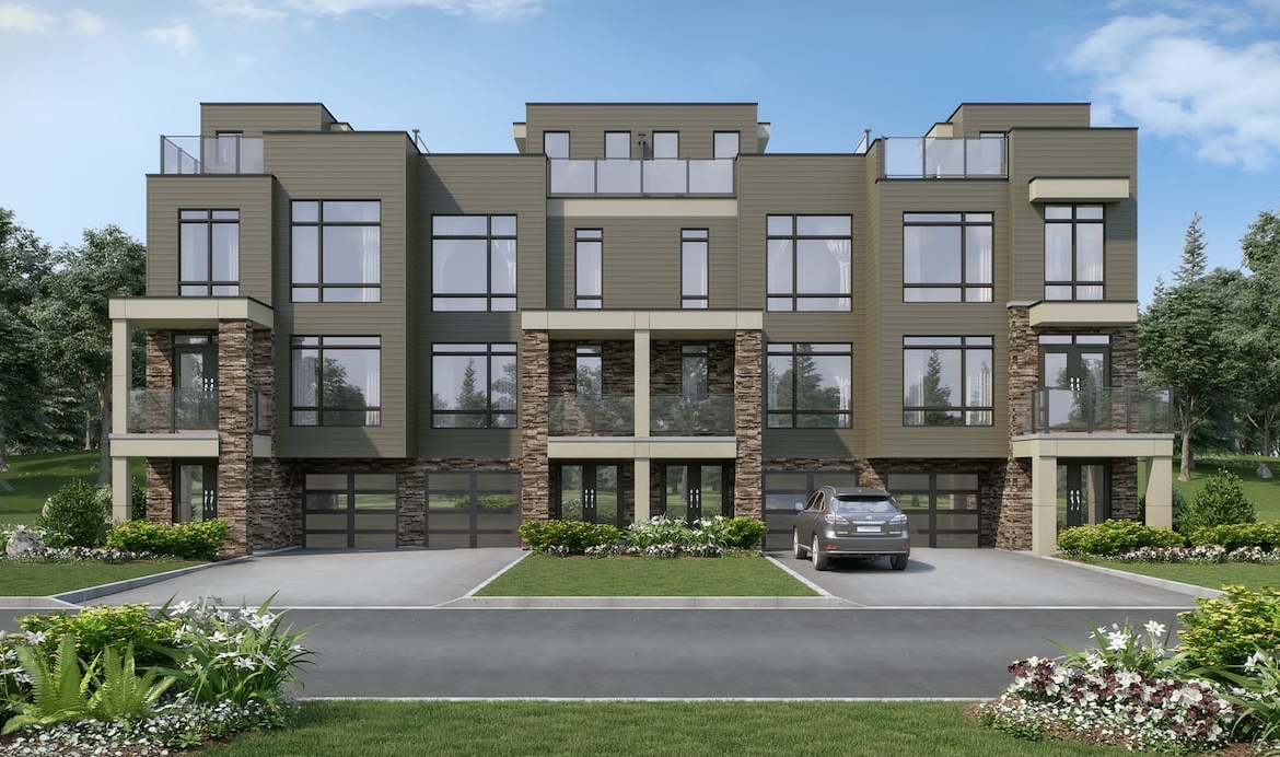Rendering of summerside towns at oak bay community exterior