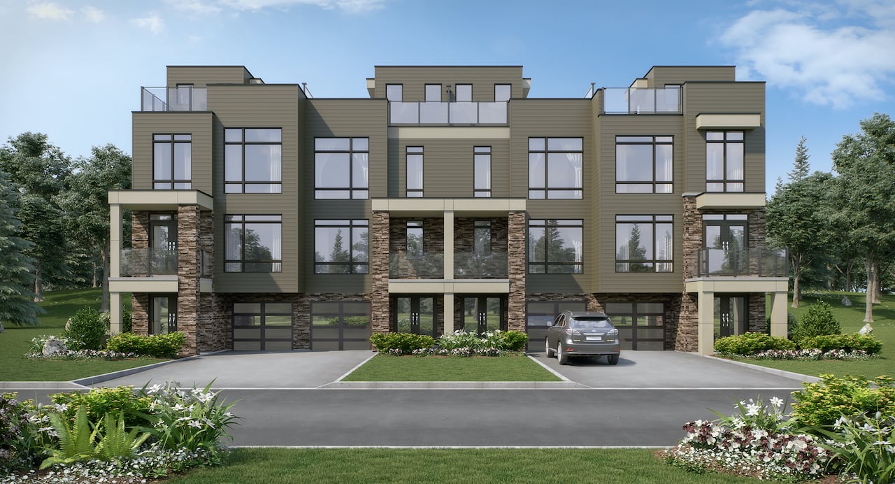 Rendering of summerside towns at oak bay community exterior