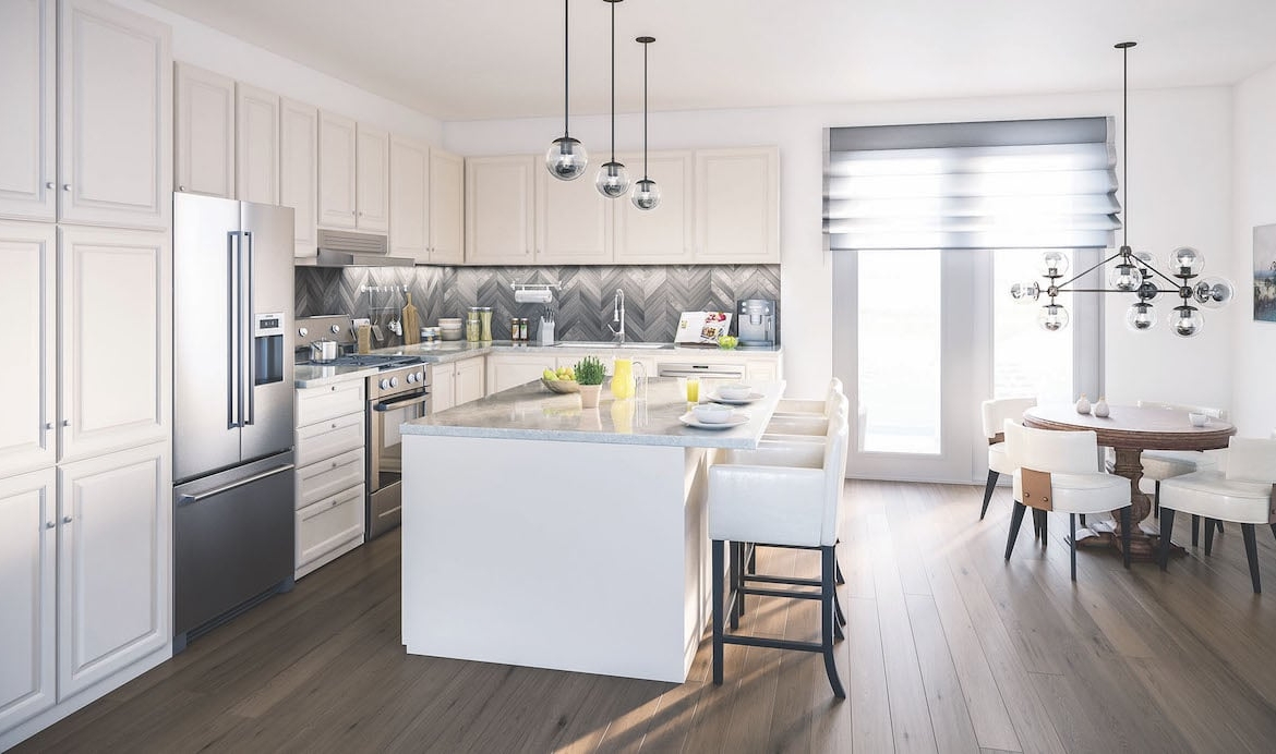 Rendering of summerside towns at oak bay kitchen interior
