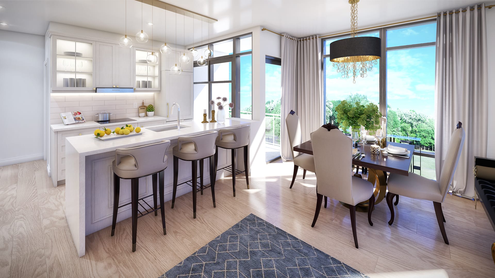 Rendering of Edge Towers unit interior.