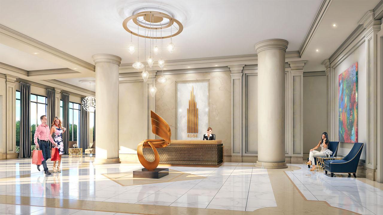 Rendering of Edge Towers building interior.