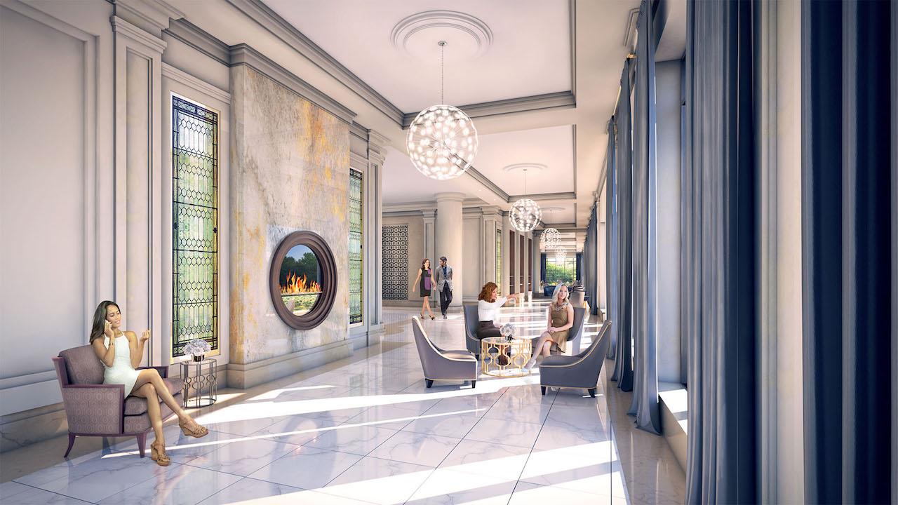 Rendering of Edge Towers building interior.