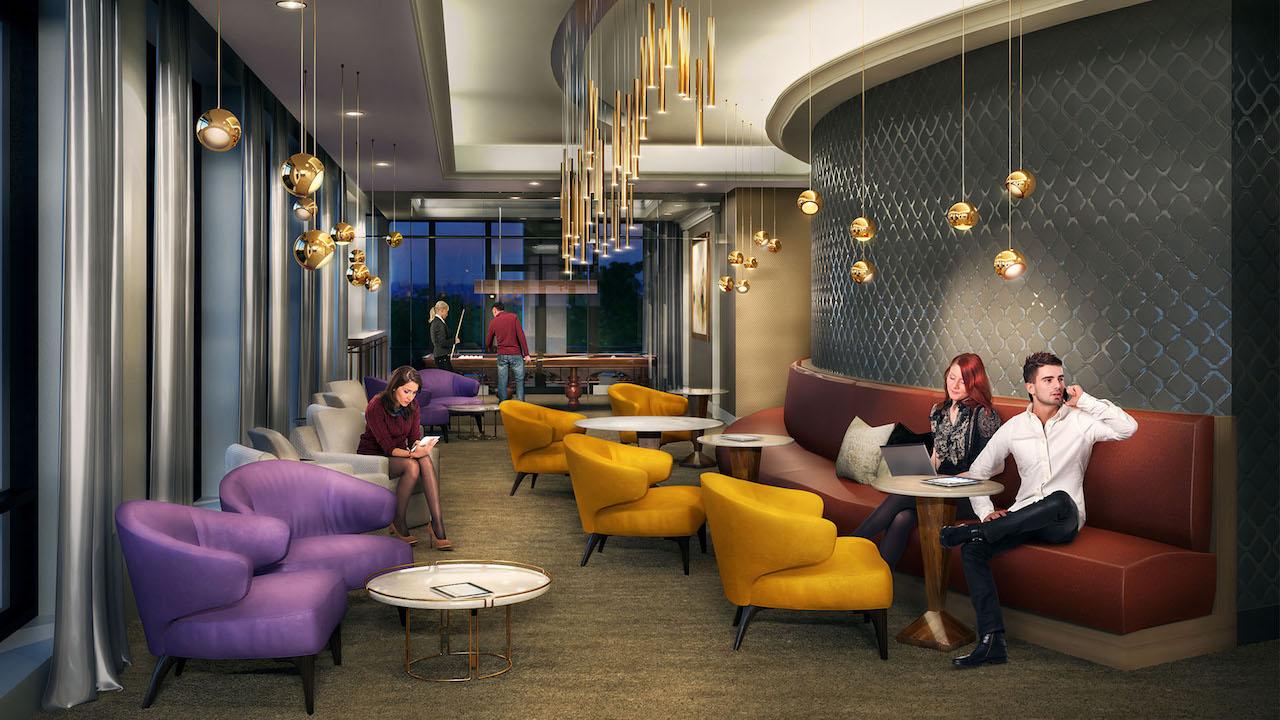 Rendering of Edge Towers building interior.