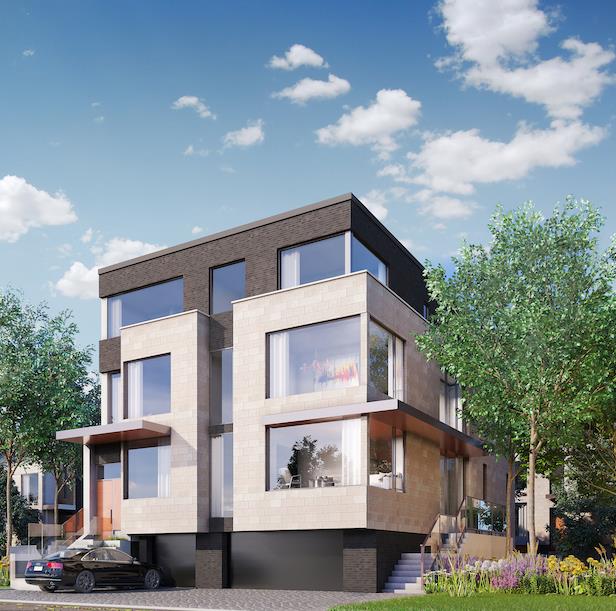 Rendering of The Vince townhouses in Toronto.