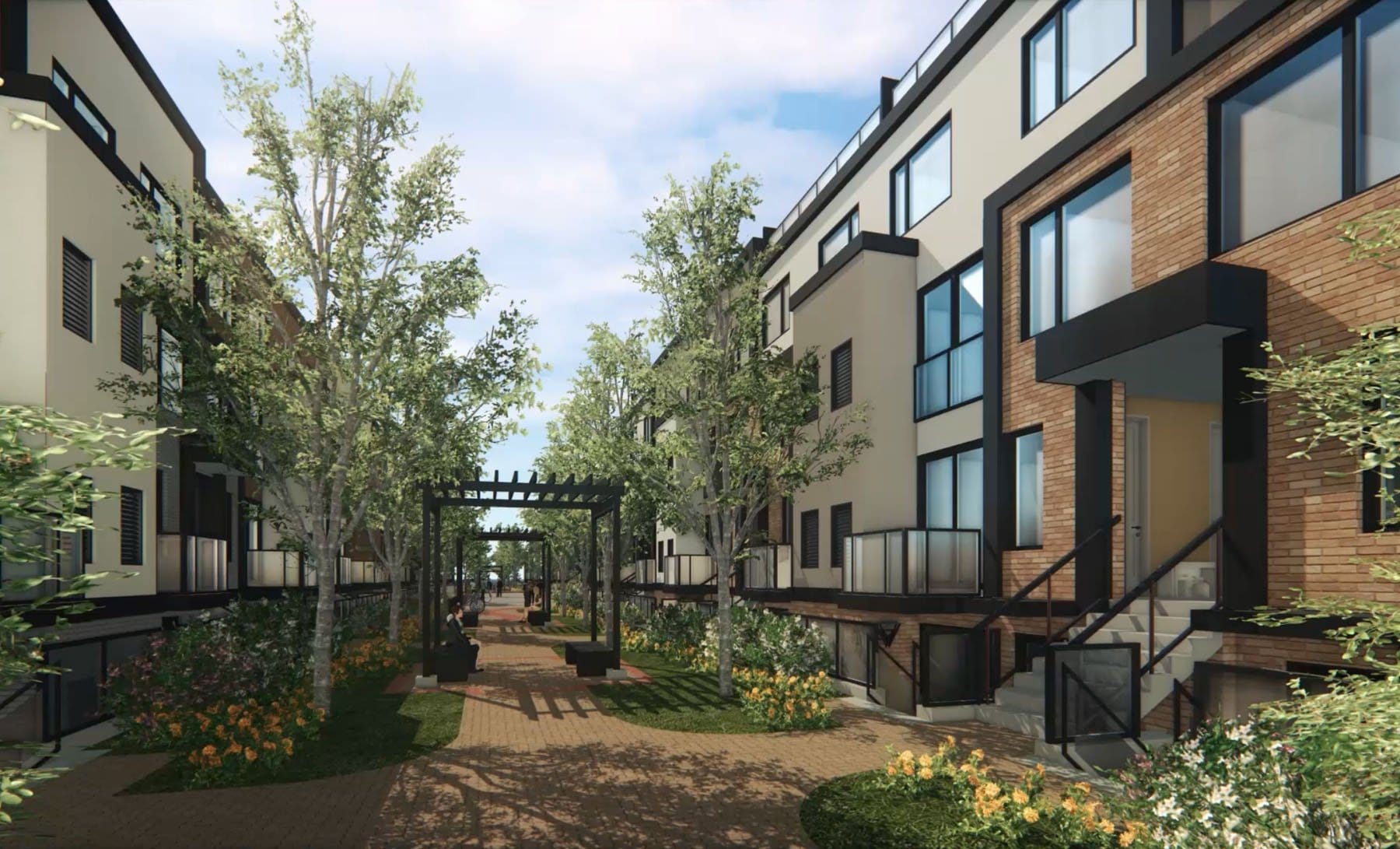 Rendering of The Vic Towns walkway.