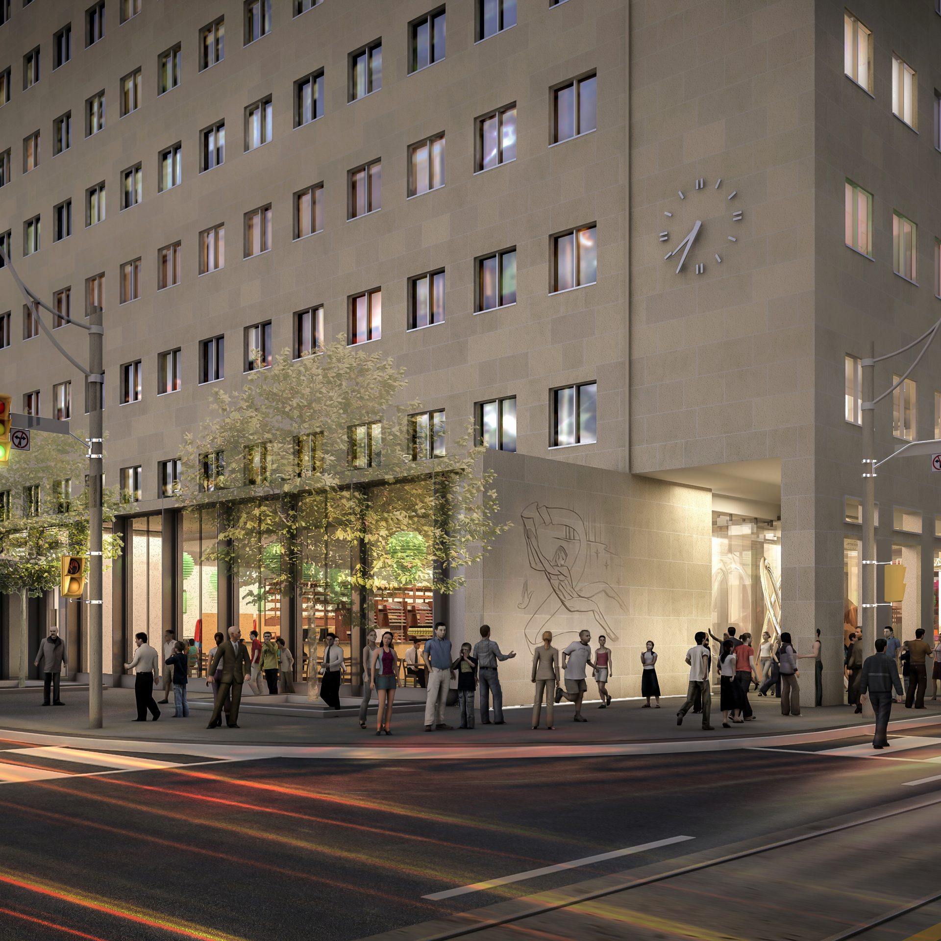Rendering of 481 University restoration of historic building.
