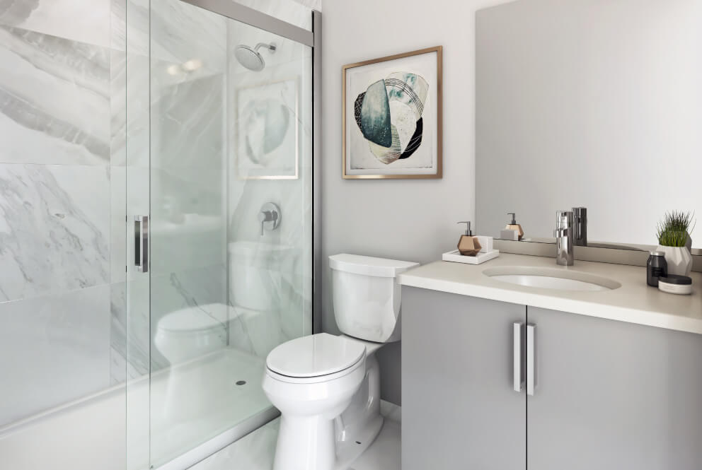 Rendering of The Way Towns unit interior - washroom.
