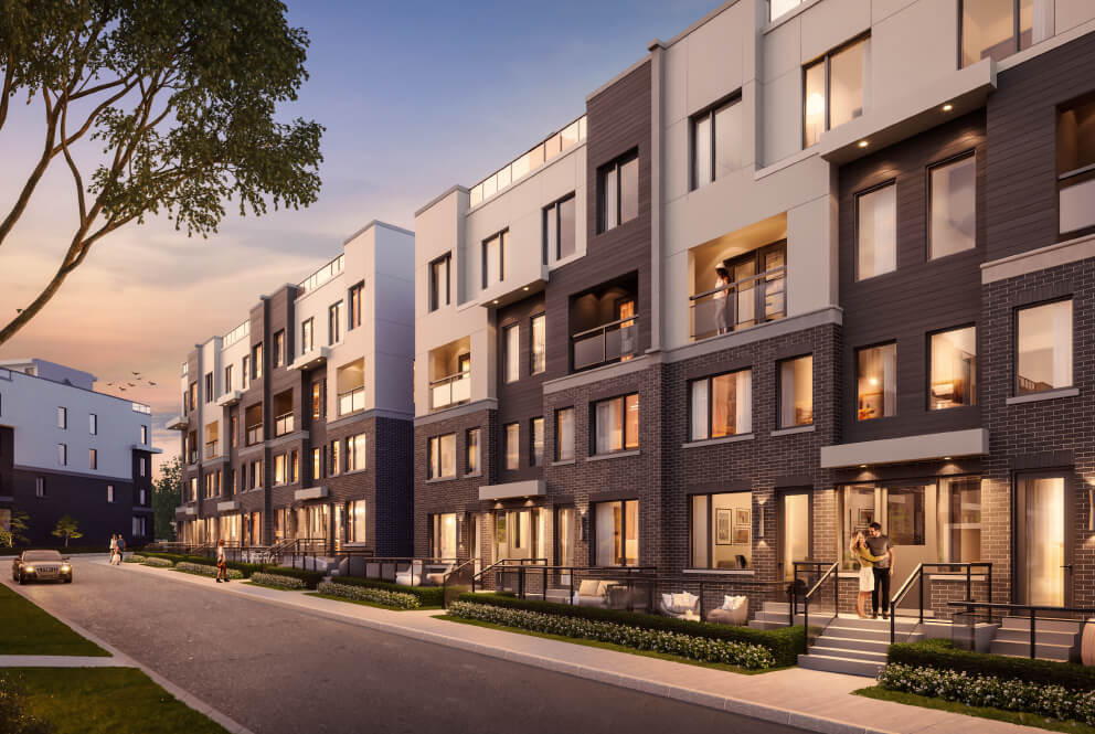 Rendering of The Way Towns building exterior.