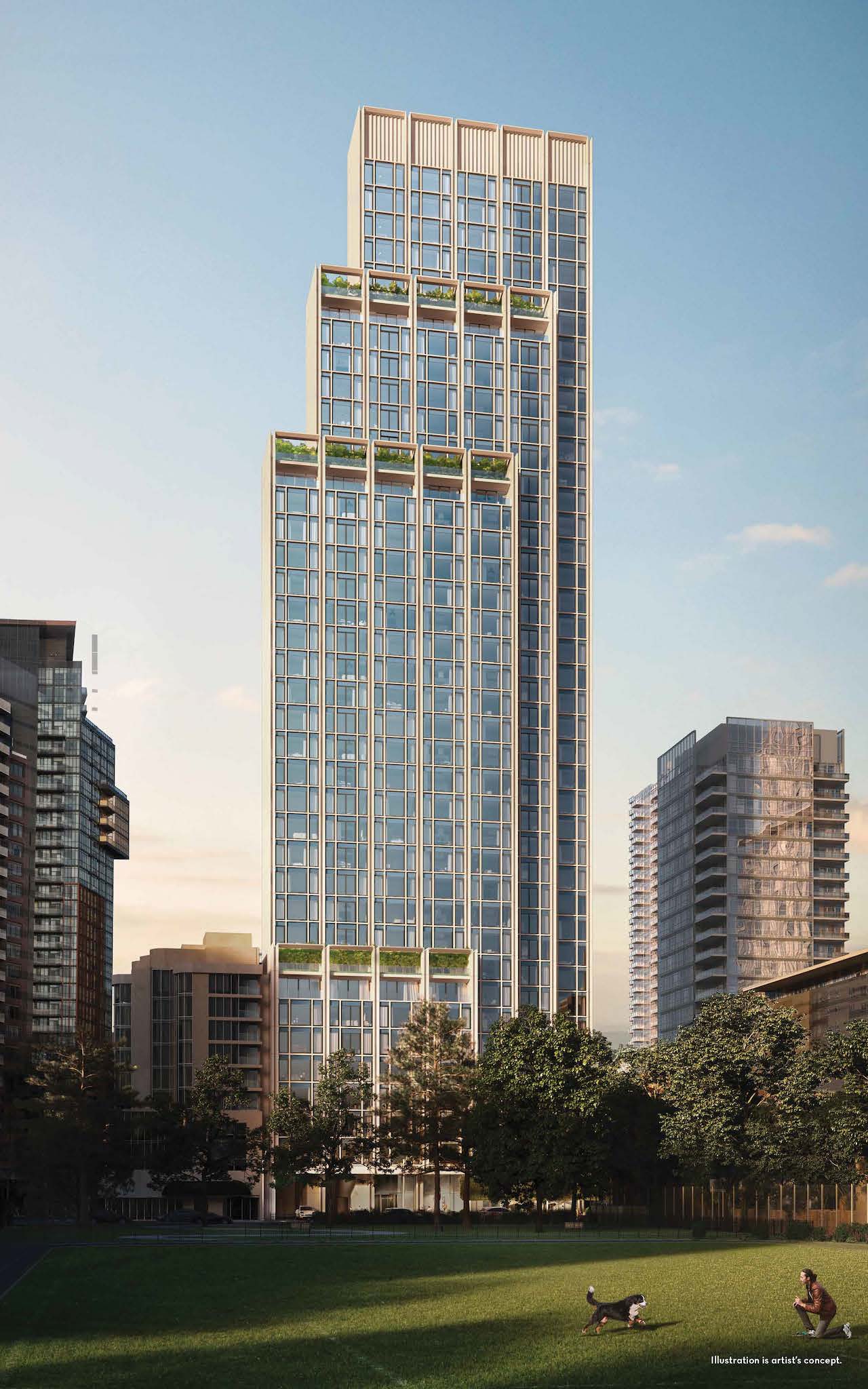 Rendering of 50 Scollard Yorkville Condos full building exterior