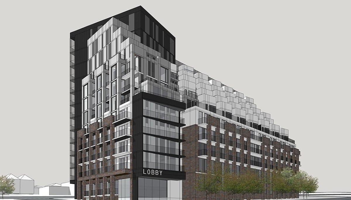 Exterior rendering of Merge Condos