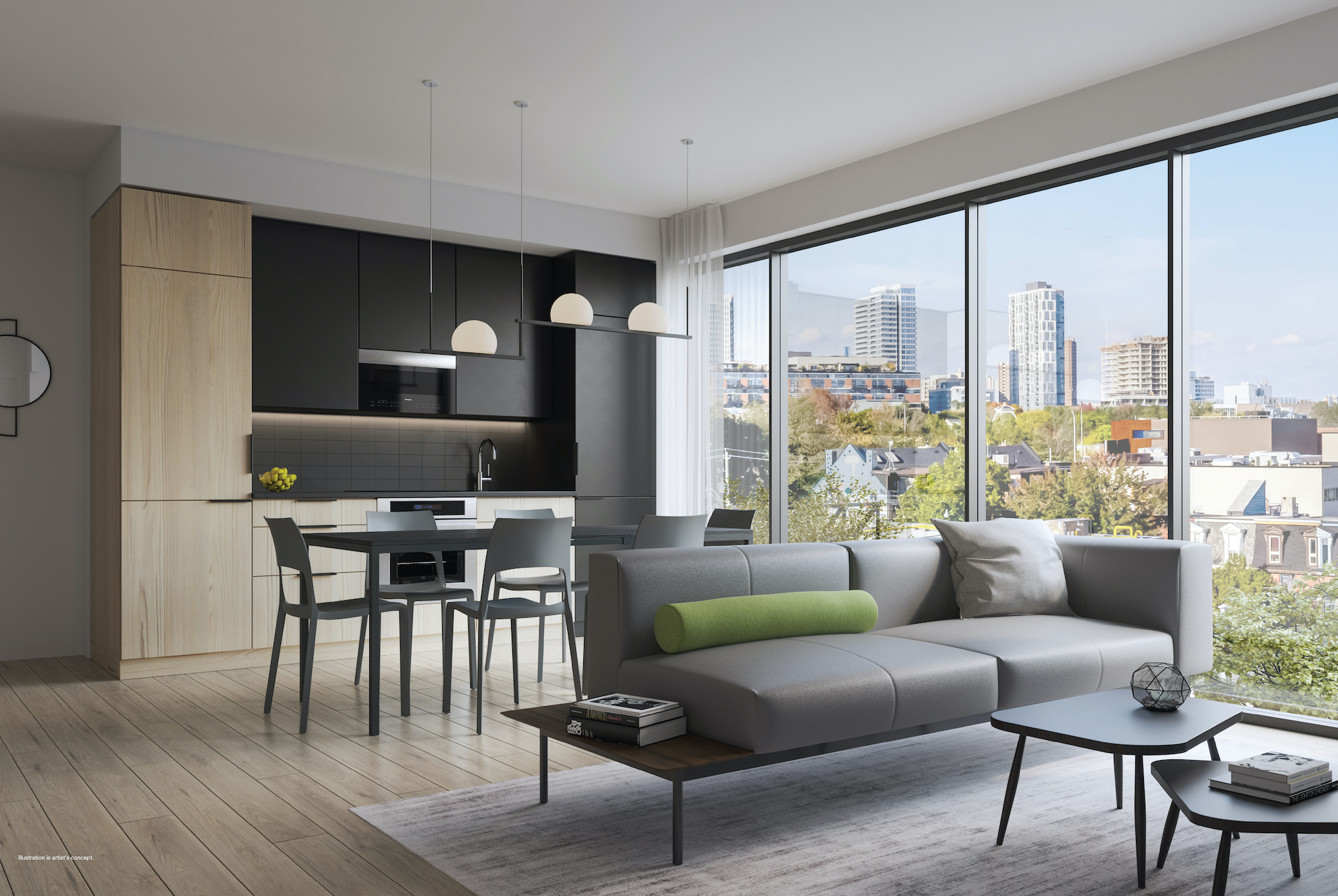 Rendering of 28 Eastern Condos suite interior.