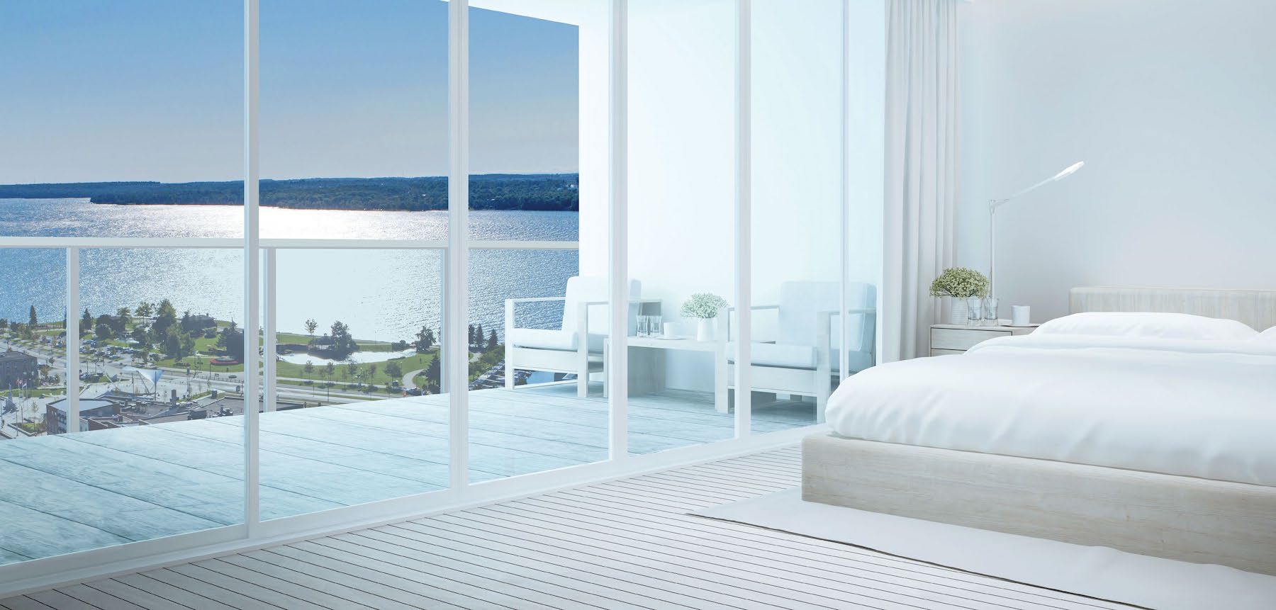 Rendering of a Bedroom in the Residence at Five Points Condos