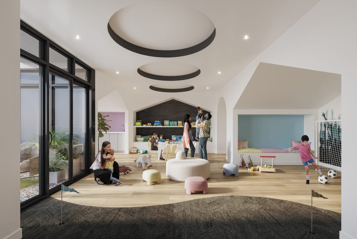 Rendering of Southport Condos interior amenity kids playroom