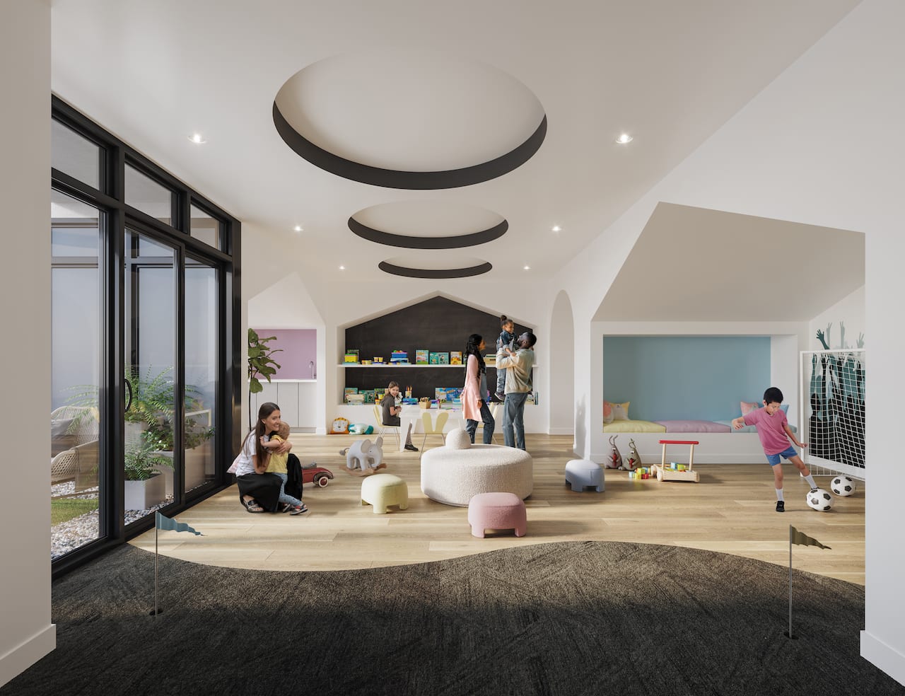Rendering of Southport Condos interior amenity kids playroom