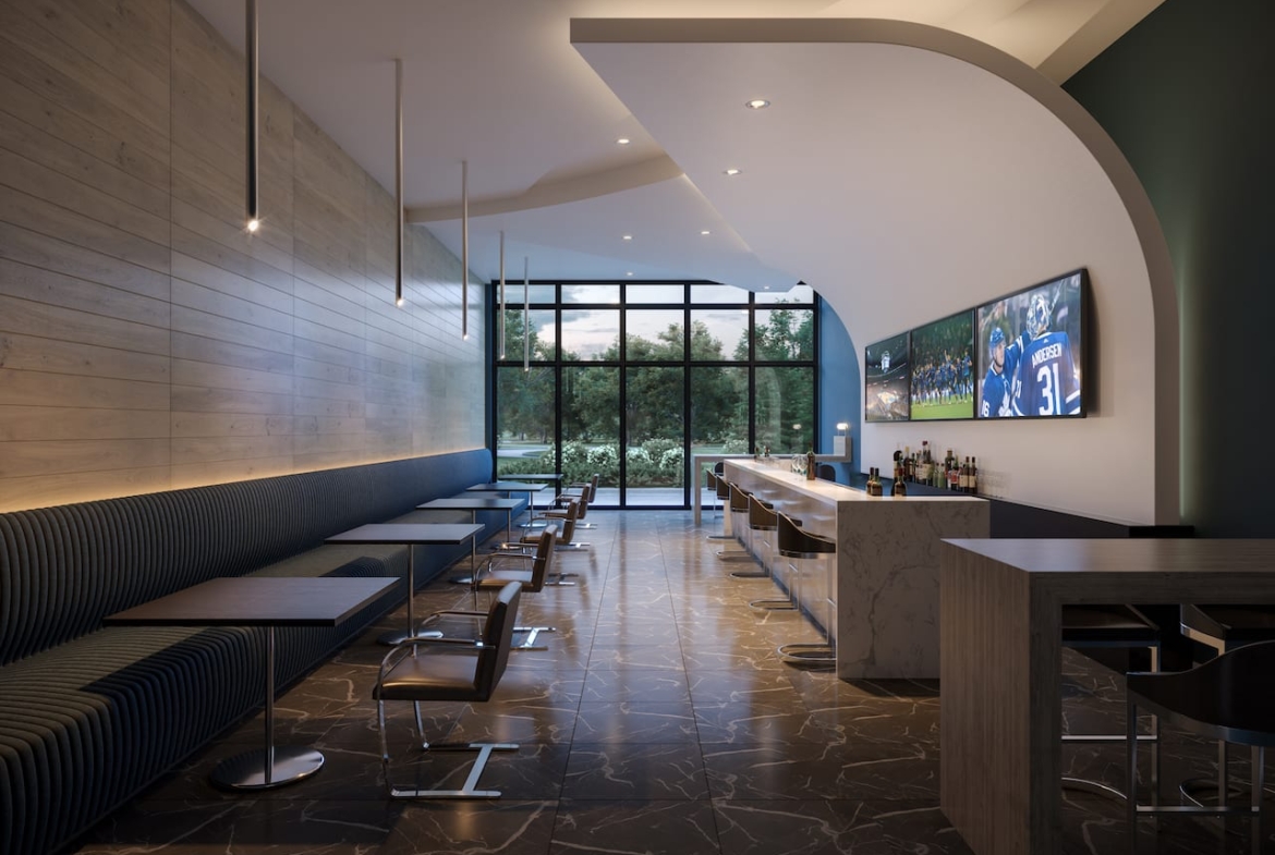 Rendering of Southport Condos interior amenity lounge