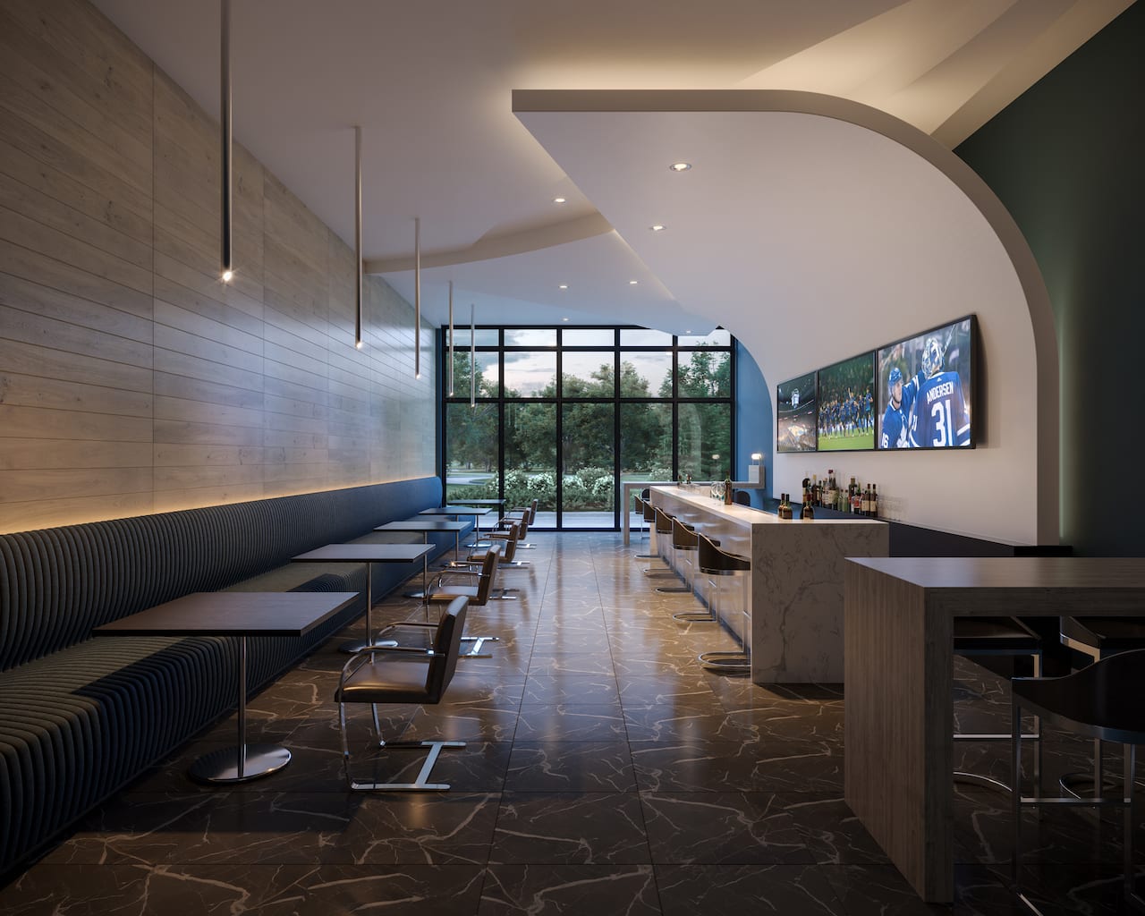 Rendering of Southport Condos interior amenity lounge