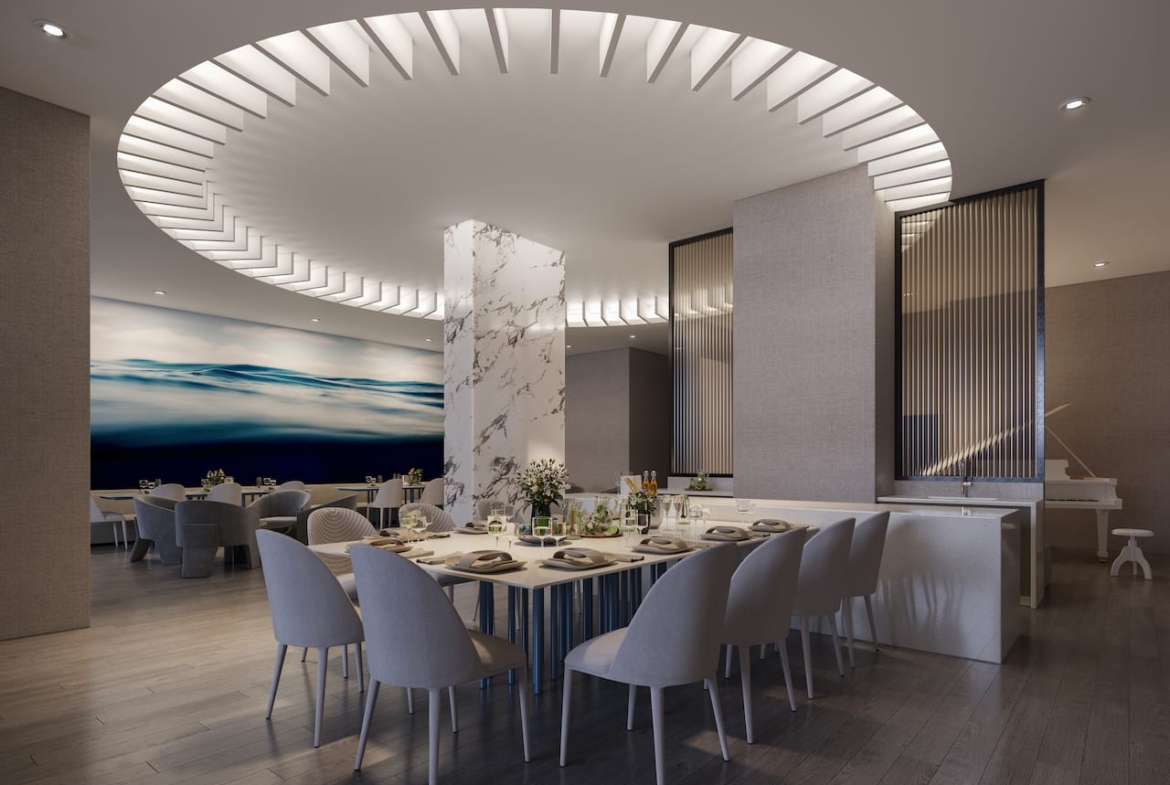 Rendering of Southport Condos interior amenity multi-purpose room