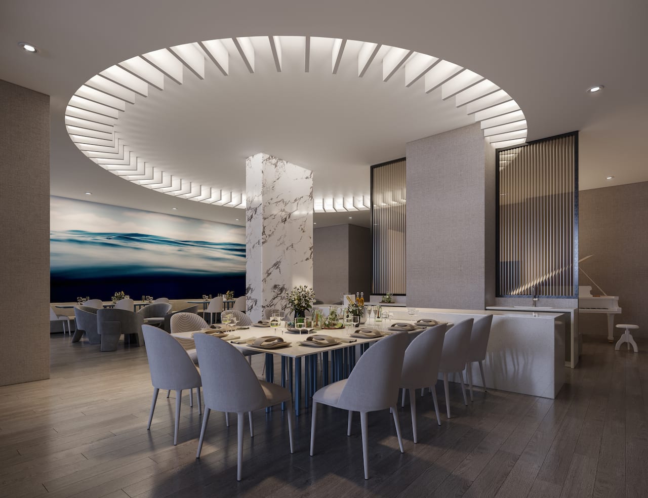 Rendering of Southport Condos interior amenity multi-purpose room
