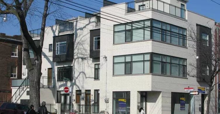 Exterior image of the One Givins Street Condos in Toronto