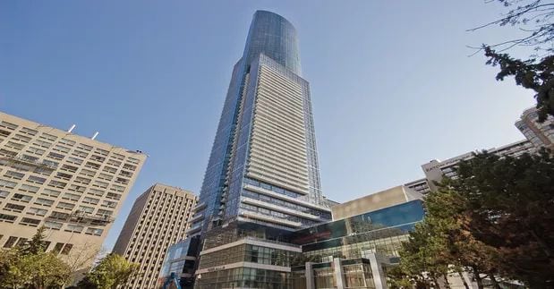 Exterior image of the Aura at College Park 1 in Toronto