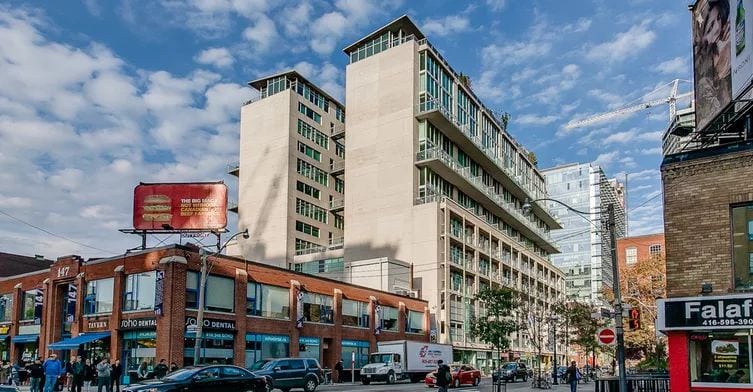 Exterior image of the District Lofts in Toronto